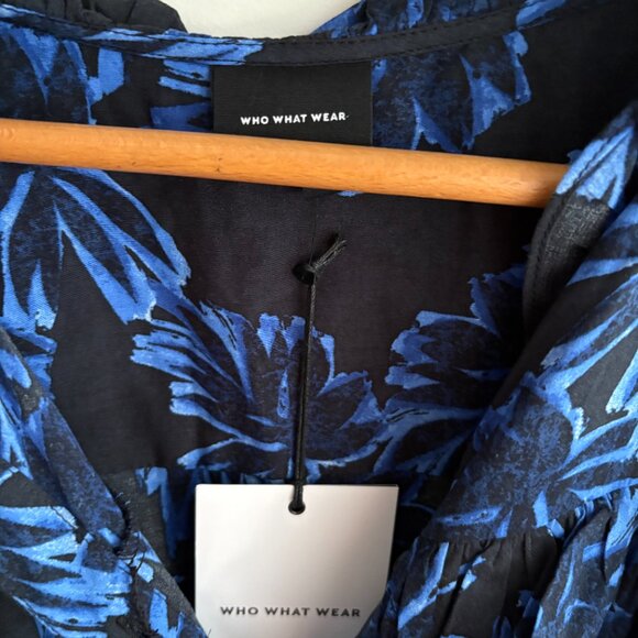 Who What Wear Belted Floral Ruffle Dress - Picture 3 of 4